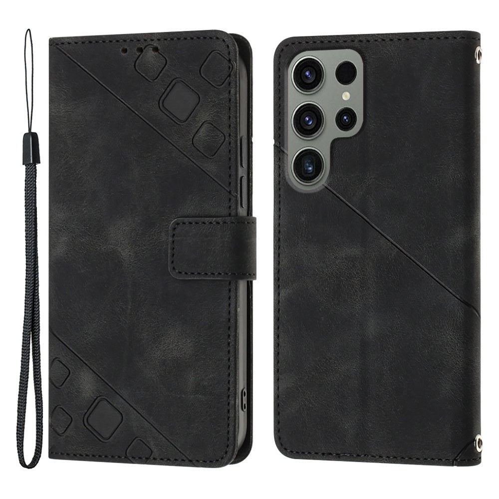 PT005 YB Imprinting Series-6 PU Leather Phone Case for Samsung Galaxy S23 Ultra Flip Folio Stand Wallet Cover PT005 YB Imprinting Series-6 PU Leather Phone Case for Samsung Galaxy S23 Ultra Flip Folio Stand Wallet Cover
